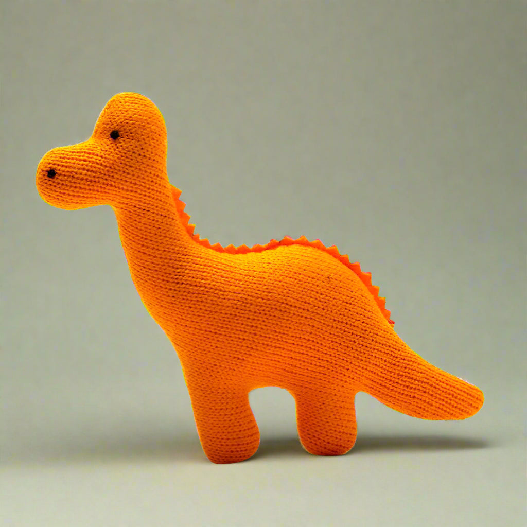 Orange Diplodocus Flat Sensory Baby Toy - BY4071 - Uneeka
